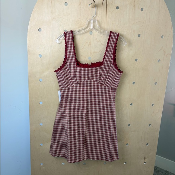 NWT Princess Polly Dasha Mini Dress Red Check US Size 6 - Picture 7 of 11